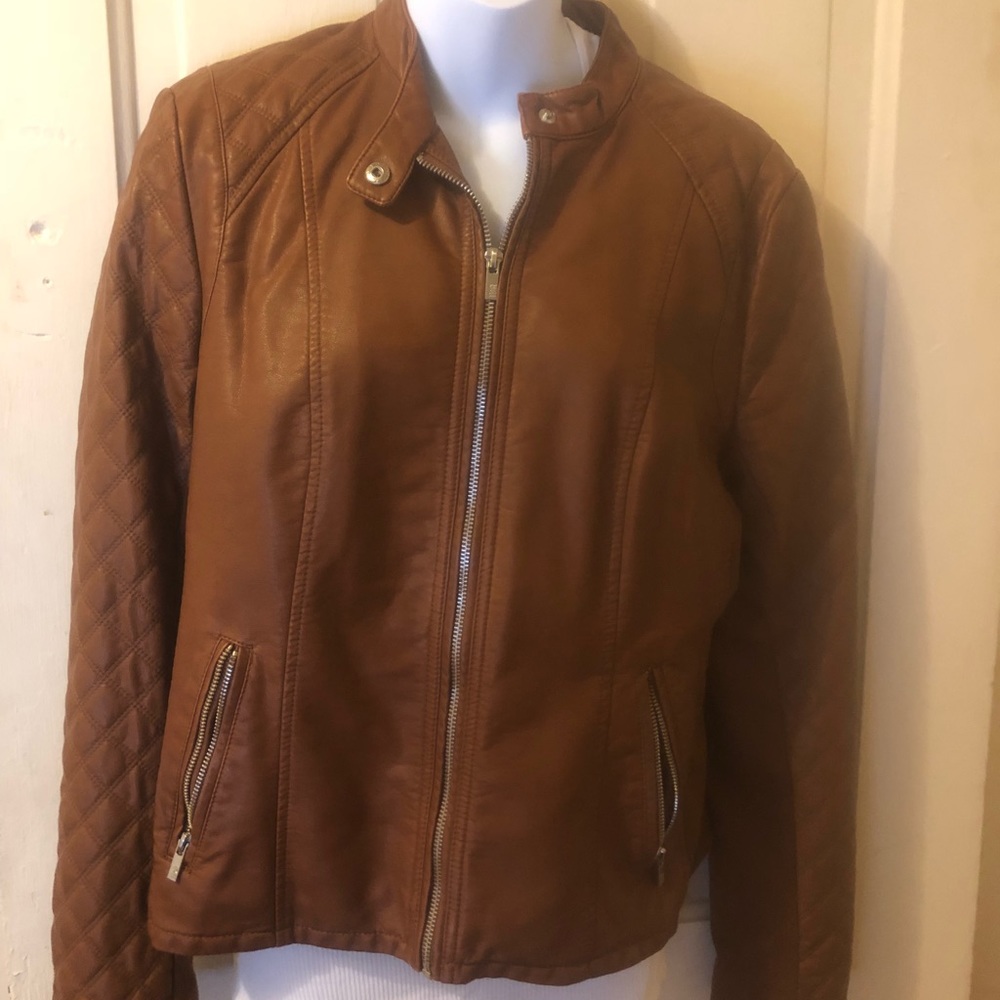 Women’s L Black Rivet faux leather jacket